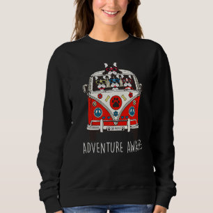 Sudadera La aventura de Boston Terrier espera el camper de