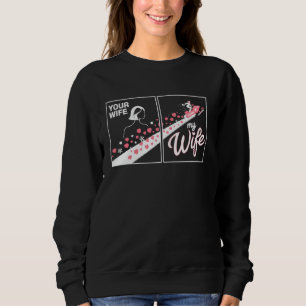 Sudadera La aventura de mi esposa en moto de nieve Diseño d
