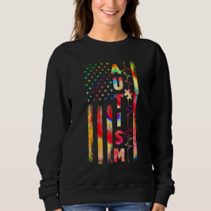 Sudadera La Bandera Americana Autism Awareness Hearbeat Puz