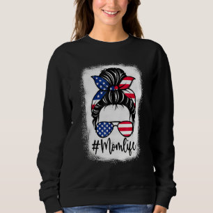 Sudadera La Bandera Americana Mamá Vida Heredera A Las Madr