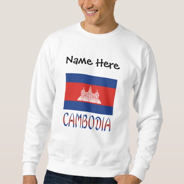 Sudadera La bandera camboyana es personalizada (Anverso)