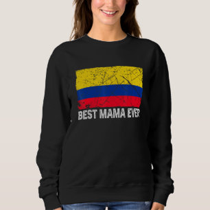 Sudadera La bandera de Colombia retro mejor día de la madre