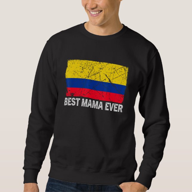 Sudadera La bandera de Colombia retro mejor día de la madre (Anverso)