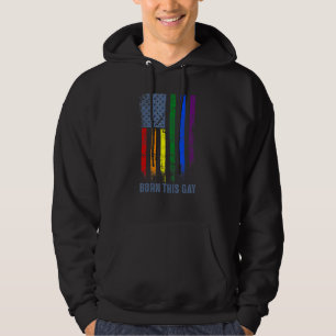 Sudadera La bandera de Estados Unidos Arcoiris Nació Gay Lg
