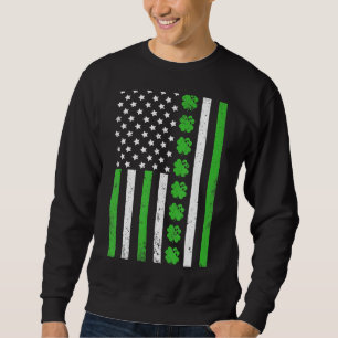 Sudadera La bandera de Estados Unidos Shamrock St Patrick