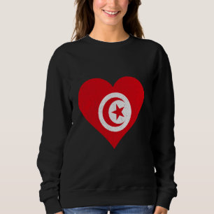 Sudadera La bandera de Túnez es el corazón vintage del orgu