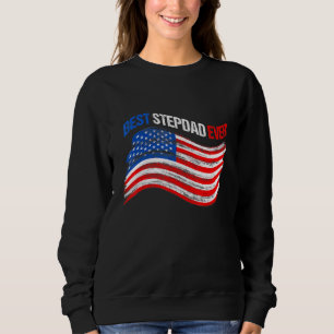 Sudadera La bandera estadounidense es el mejor padrastro de