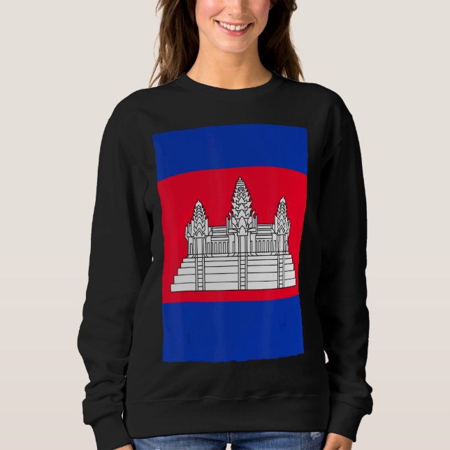 Sudadera La bandera nacional camboyana retro vintage (Anverso)