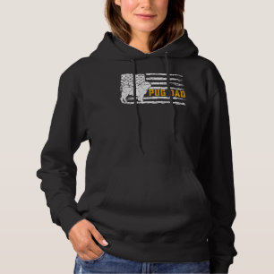 Sudadera La bandera norteamericana vintage del perro pug or
