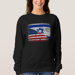 Sudadera La bandera patriotica e israelí vintage con proble