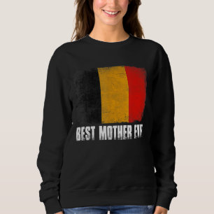 Sudadera La bandera retro belga mejor Día de la Madre
