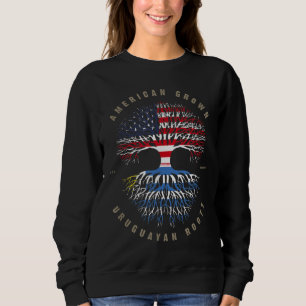 Sudadera La bandera uruguaya de la flor norteamericana crec