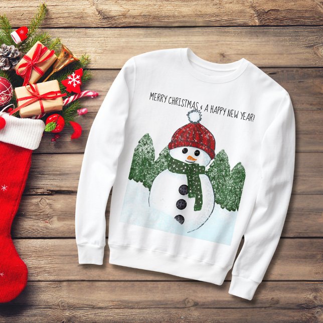 Sudadera La Beanie Roja de Snowman Navidades feos de la tip (Subido por el creador)