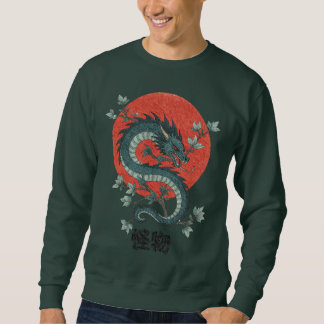 Sudadera La bestia mítica se levanta bajo el sol rojo