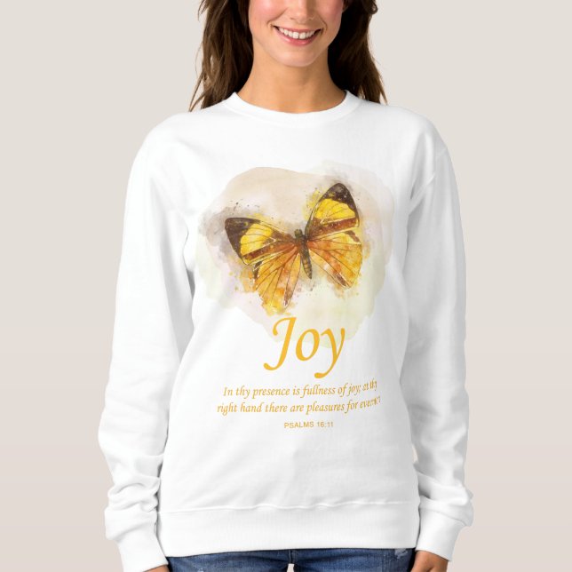 Sudadera La Biblia Cristiana Mariposa de Mujeres Verse:Aleg (Anverso)