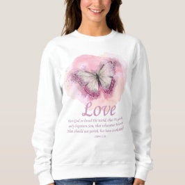 Sudadera La Biblia Cristiana Mariposa de Mujeres Verse:Amor