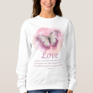 Sudadera La Biblia Cristiana Mariposa de Mujeres Verse:Amor