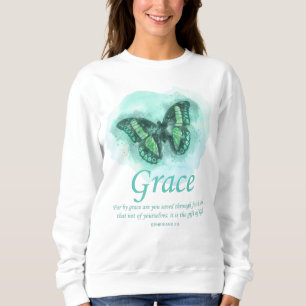 Sudadera La Biblia Cristiana Mariposa de Mujeres Verse: Gra