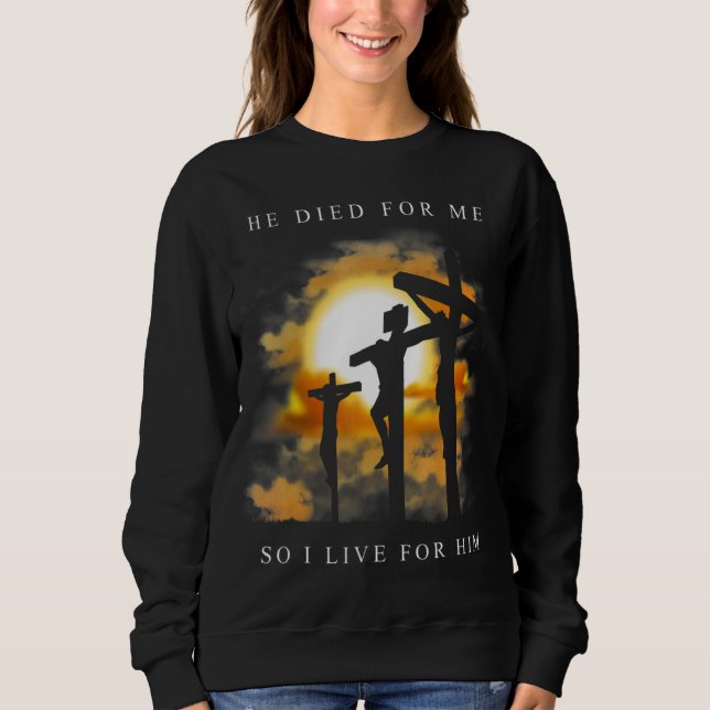 Sudadera La Biblia Cristiana Verse Jesús Murió Por Mí (Anverso)