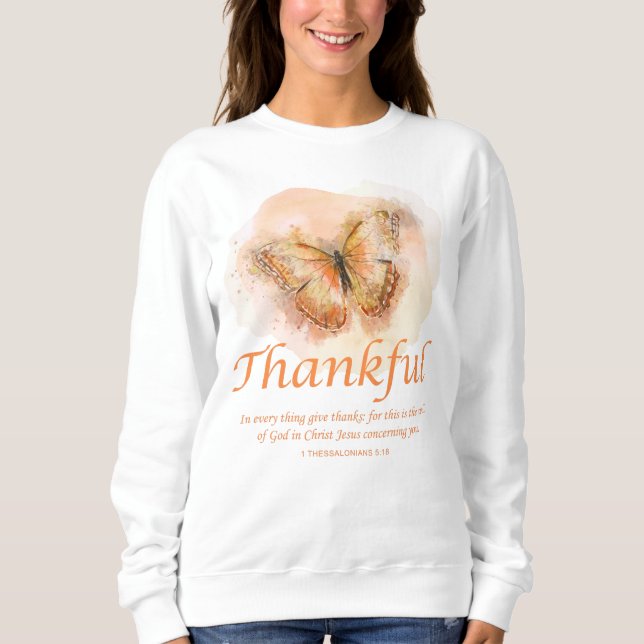 Sudadera La Biblia de Mariposa Cristiana de Mujeres Verse:  (Anverso)