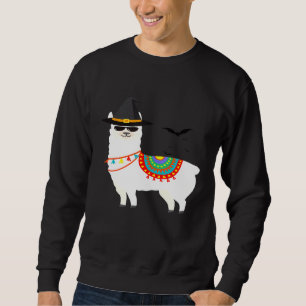 Sudadera La bruja Halloween Llama Alpaca Bats Costume