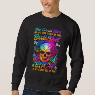 Sudadera La Buena Chica En Mí Tatuaje Calavera Rosa En Espa