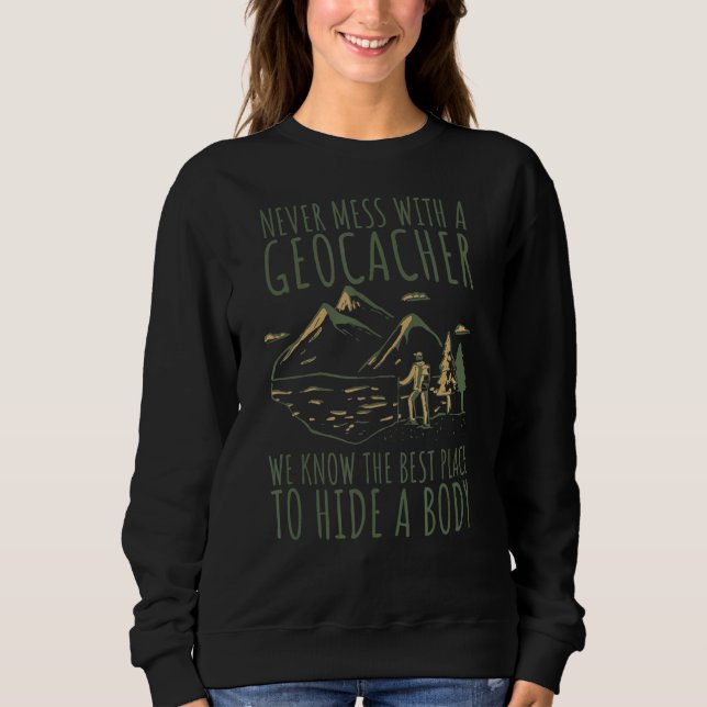 Sudadera La Caché De Caza De Compass Geocaching Nunca Se Ma (Anverso)