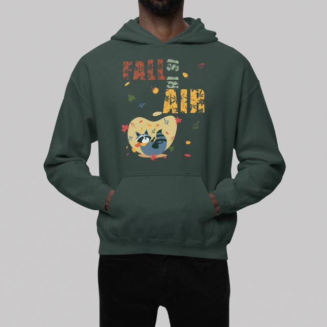 Sudadera La Caída Está En El Aire Con El Raccoon Del Giro (Fall Is In Air With Swinging Raccoon Hoodie)