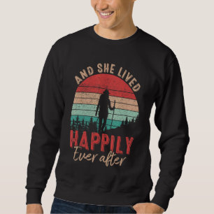 Sudadera La caminata de las mujeres del atardecer retro que