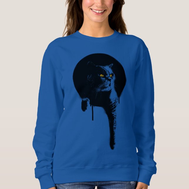 Sudadera La camiseta de las mujeres: Gato azul británico de (Anverso)
