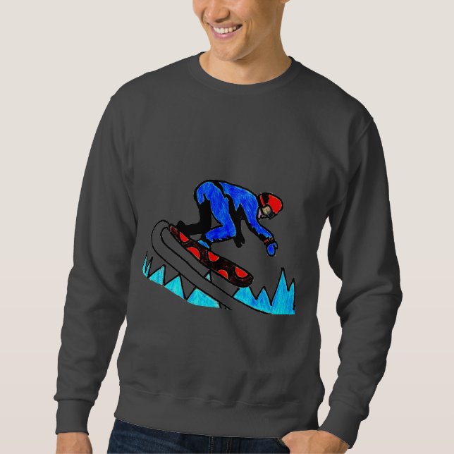 SUDADERA LA CAMISETA DE LOS HOMBRES - SNOWBOARD (Anverso)