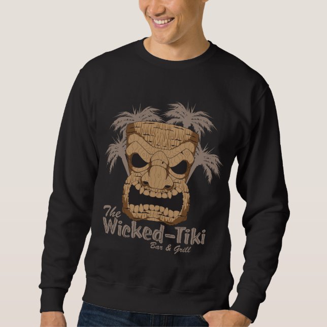 Sudadera La camiseta oscura de Tiki de los hombres (Anverso)