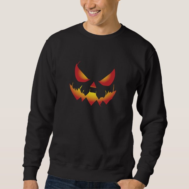 Sudadera La cara de la calabaza de Halloween espumosa en el (Anverso)