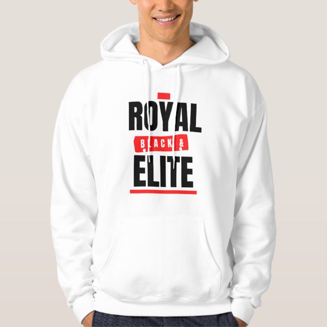Sudadera La casa real, negra y elite de los hombres (Anverso)