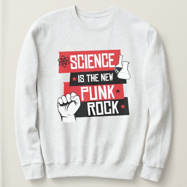SUDADERA LA CIENCIA ES LA NUEVA ROCA DE PUNK (Anverso del diseño)