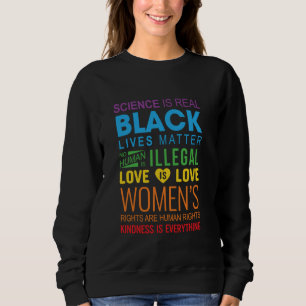 Sudadera La ciencia es vida negra real, el amor es amor LG