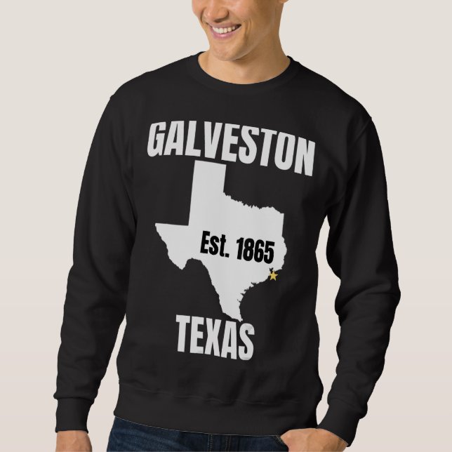 Sudadera La ciudad de Galveston Tejas para hombres (Anverso)