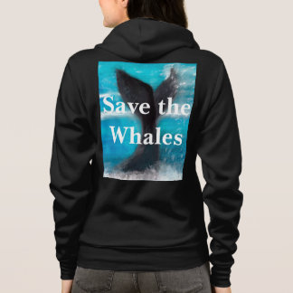 Sudadera La cola de una ballena - Salva las ballenas Negro