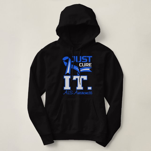 Sudadera La conciencia de ALS sólo cura la ALS en negro  (Diseño del anverso)
