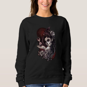 Sudadera La Dama Del Tatuaje Con Raven Sobre Ella Debería S