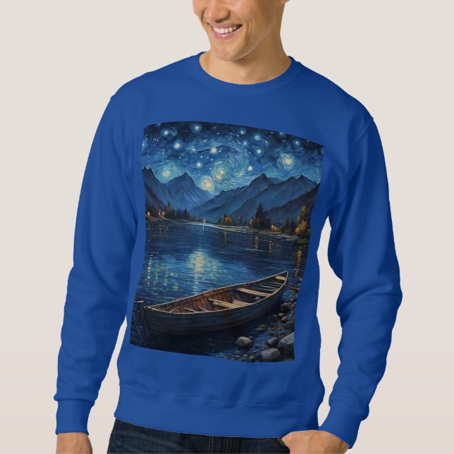 Sudadera "La deriva estrellada: Pesca bajo el Cosmos (Anverso)