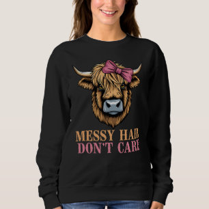 Sudadera La divertida vaca rosa de la vaca Highland, el cab