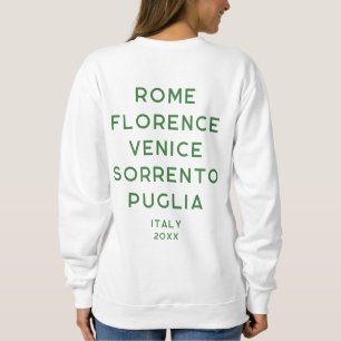 Sudadera La Dolce Vita Green Italiano Viaje 5 Destinos