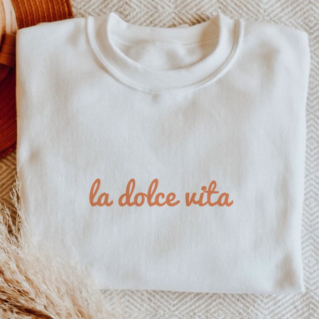 Sudadera 'La Dolce Vita' Script Minimalista Verano Italiano (Subido por el creador)