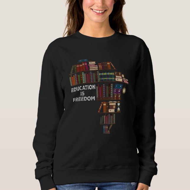 Sudadera La educación es el Lector de Libros de Libertad Mo (Anverso)
