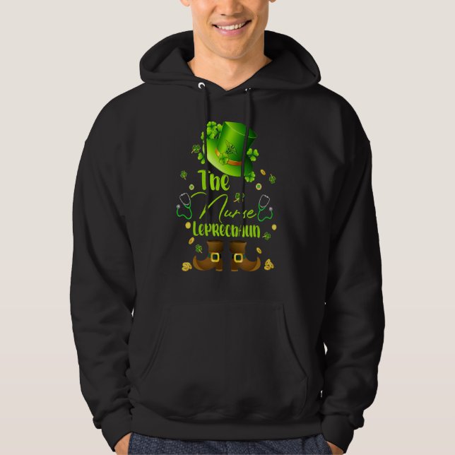 Sudadera La enfermera Leprechaun St Patricks Day Shamrock I (Anverso)