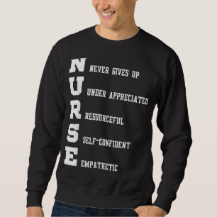 Sudadera La enfermera nunca se rinde bajo aprecio