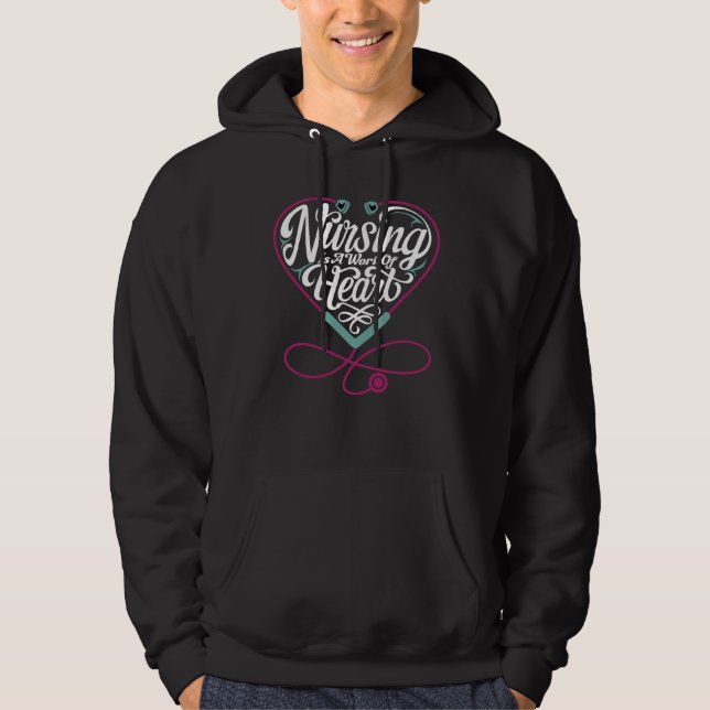 Sudadera La enfermería es una obra de corazón (Anverso)