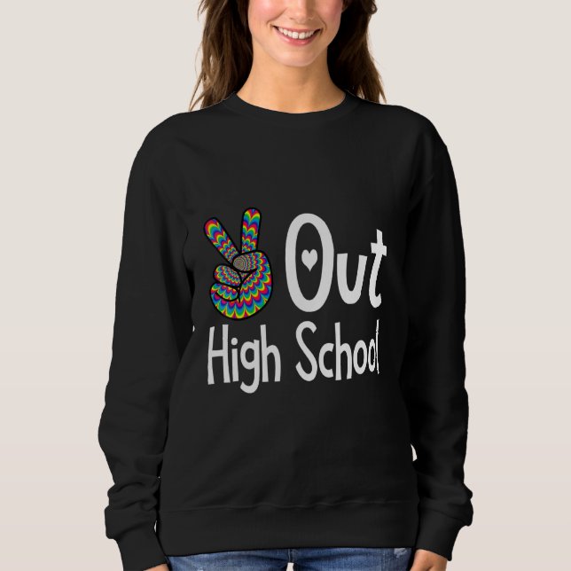Sudadera La escuela media de Peace Out el último día de gra (Anverso)
