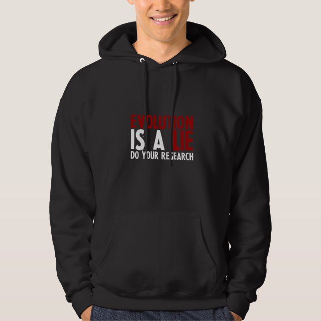 Sudadera La evolución es falsa, investiga (Anverso)